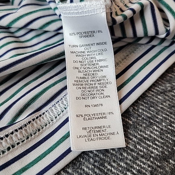 Vineyard Vines On The Go Sankaty Polo Men's XS Green Striped Performance Shirt - Picture 6 of 8
